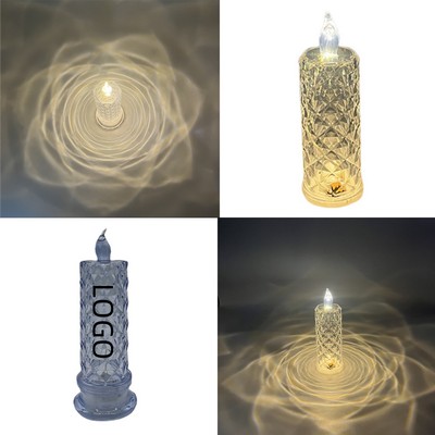 Rose Pattern Refracting Projection LED Candle Light