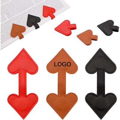 Heart-Shaped Magnetic Leather Bookmark