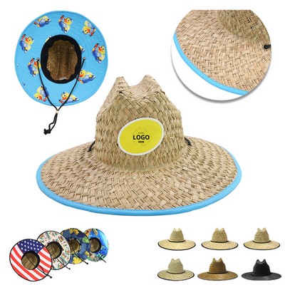 Lifeguard Beach Fishing Straw Sun Hat