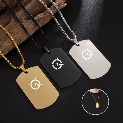 Titanium Steel Engraved Necklace