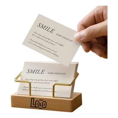 Beech Wooden Business Card Holder