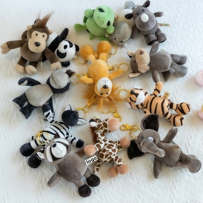 Custom 4" Plush Forest Animal Keychain Toy Pendant