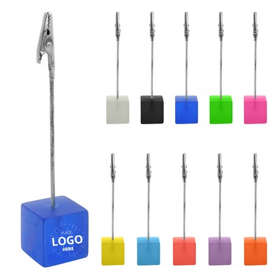 Cube Base Picture Holders with Clip