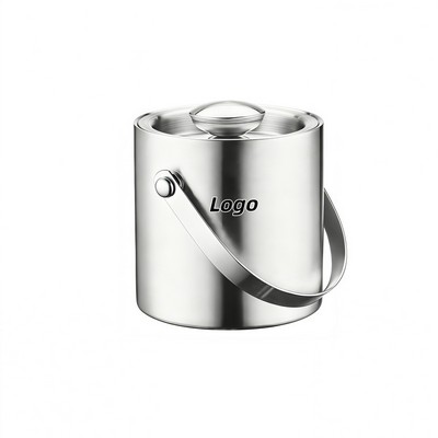 Stainless Steel Insulated Ice Bucket with Lid for Bar KTV Home Beverage Chilling