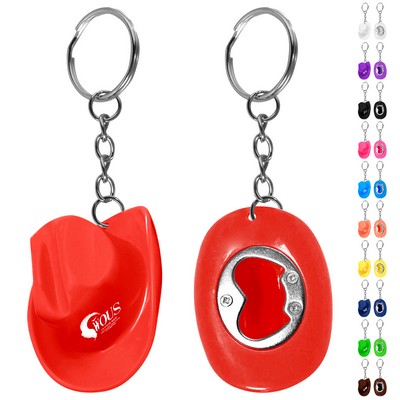 ABS Cowboy Hat Bottle Opener Keychain
