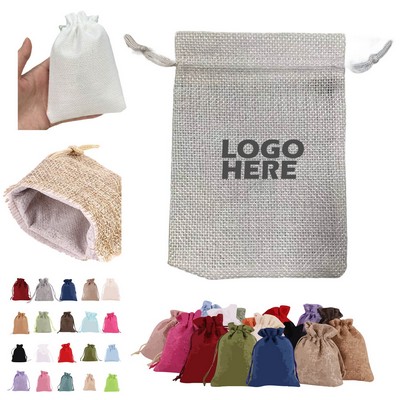 Burlap Drawstring Bag