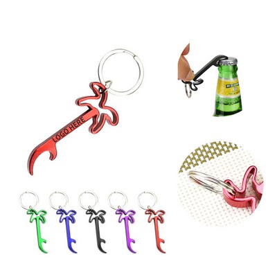 Aluminum Palm Tree Bottle Opener Keyring