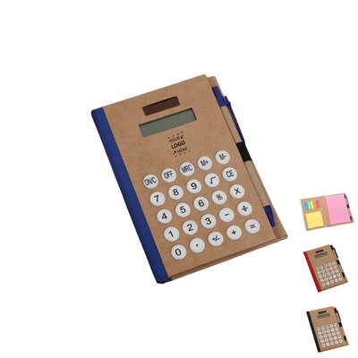 Multifunctional Notebook w/Calculator Sticky Notes & Pen