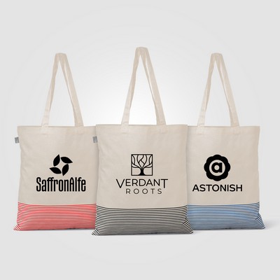 Aro Recycled 5oz Cotton Micro Stripe Tote Bag - 9.7L - Silkscreen