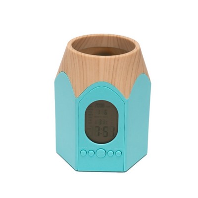 Alarm Clock Pencil Shaped Pen Holder