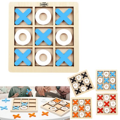 Logic Thinking Focus Training Wooden Tic Tac Toe Desktop Game Set