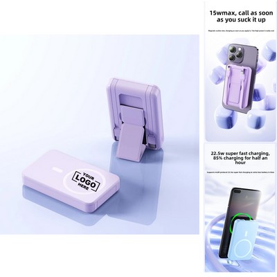 Magnetic Wireless Power Bank Ultra-Thin 10000 MAH Built-In Cable External Battery