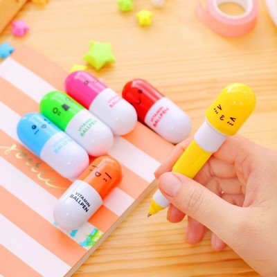 Capsule Shaped Retractable Ballpoint Pen