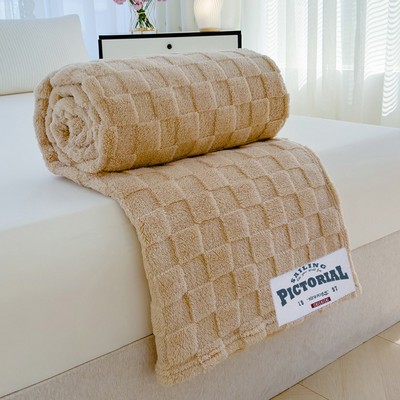 Waffle-Knit Fleece Blanket