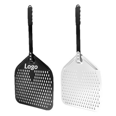 Stainless Steel Perforated Pizza Peel with Long Handle for Easy Transfer