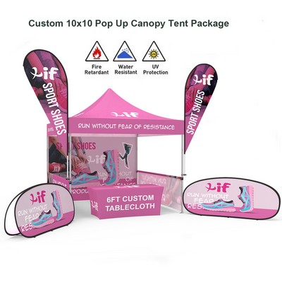 Premium 10' x10' Canopy Tent Package with Flags
