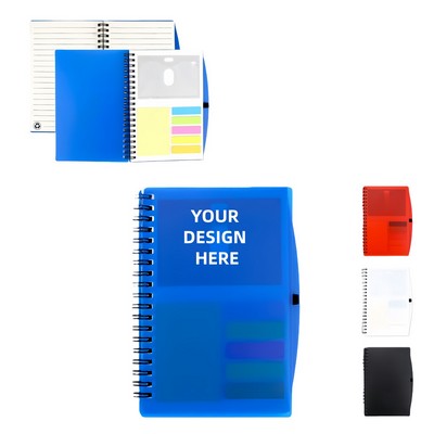 Customized Sticky Notes And Plastic Spiral-bound Notebooks