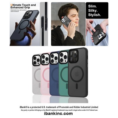 iBank ® Frosted Mag Safe Shockproof Cover compatible with iPhone 17/16/15/14 Pro Max Air