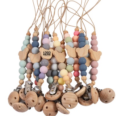 Cute Silicone Beaded Pacifier Clip