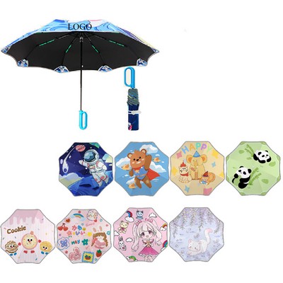 Children Manual Umbrellas With Reflective Strips