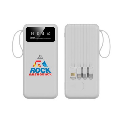 10,000mAh Power Bank w/Cables