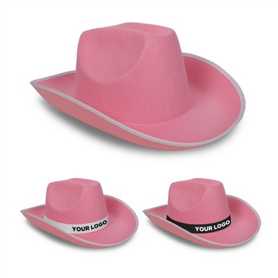 Pink Cowboy Hat with Black Band(imprinted)