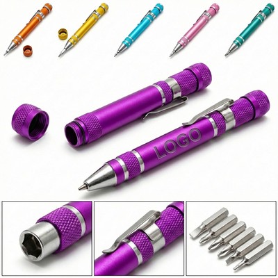 8-Inch Magnetic Pen-Style Multi-Bit Precision Screwdriver Kit