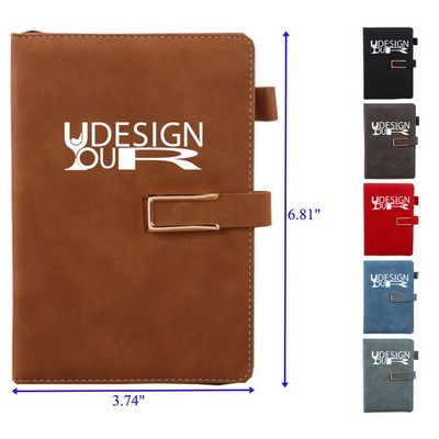 Leather Cover Lined Page Business Notebook
