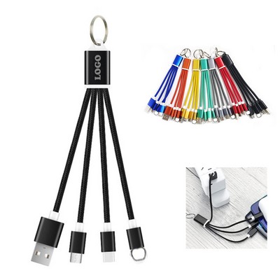 3-In-1 Charging Cable With Keyring