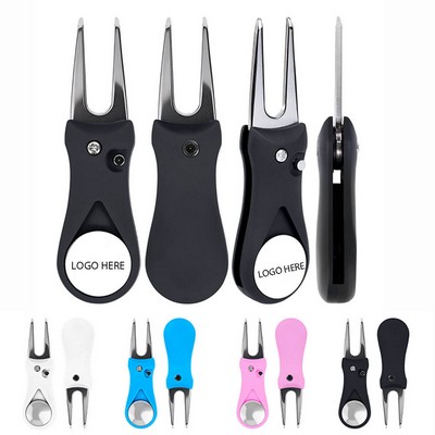 Foldable Golf Divot Tool With Mark