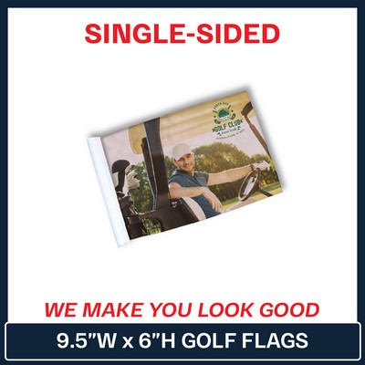 Golf Flag | 6"H x 9.5"W - Single Sided w/ Tube