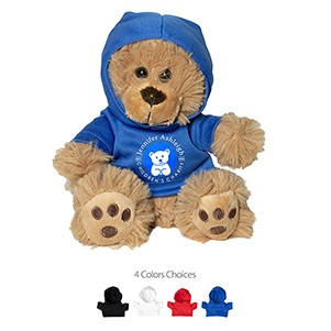"Ted T. Bear" 6" Plush Teddy Bear w/Choice of Hoodie Color
