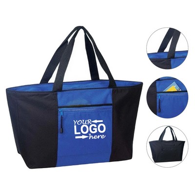 600D Oxford Fabric Tote Bag with Zipper Pocket