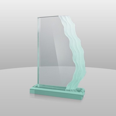 Vertical Mount Jade Green Wave Length Award (8"x5"x2")