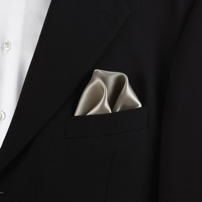 Champagne Beige Polyester Pocket Square
