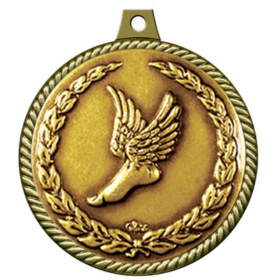 Stock Medal w/ Rope Border (Track Winged Foot) 2 1/4"