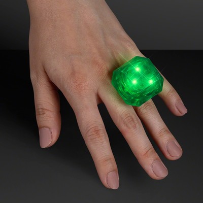Huge Green Gem Lighted Rings - BLANK