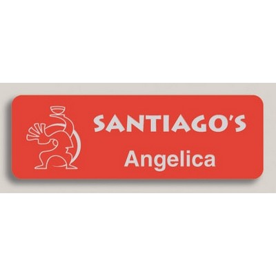Metal Name Tag w/ Bar Pin (3" x 1")