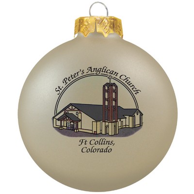 Satin Beige Glass Ball Ornament 80 Mm