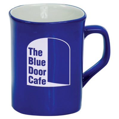 10 Oz. Blue Ceramic Round Corner Coffee Mug