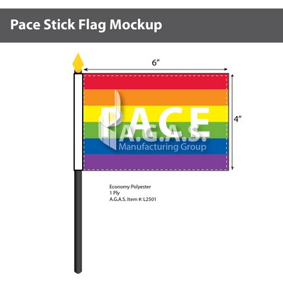 Rainbow Pace Stick Flag 4"X6"