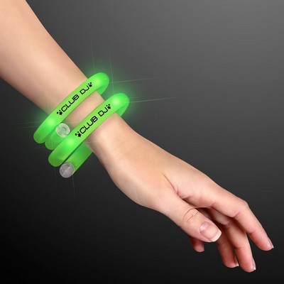 Flashy Green LED Tube Bracelet - BLANK