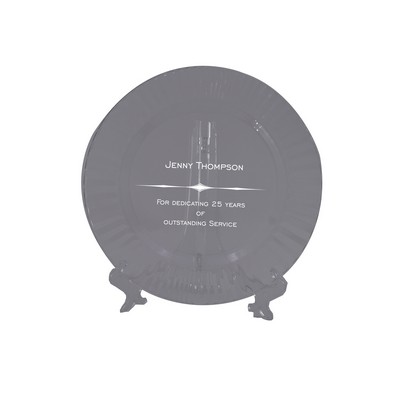 11" Clear Glass Radient Border Tray
