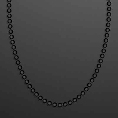 7mm 33" Round Black Beads (Non-Light Up) - BLANK