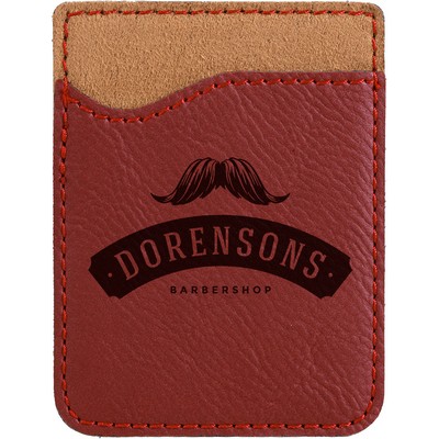 Leatherette Phone Wallet - Rose/Engraves Black
