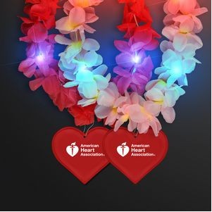 Light Up Hawaiian Leis with Custom Heart Medallion - PRINTED