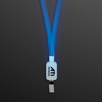 Blue Supernova Light Lanyards, LED Badge Holders - PRINTED
