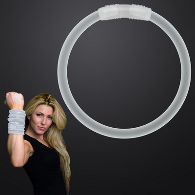 8 Inch White Glow Bracelets - BLANK