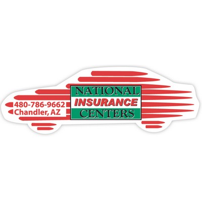 USA Made Premium UV Window Micro-Suction Cling Decal (2.5 x 1.125) Car Shape