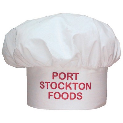 Muslin White Chef Hat w/Web Back